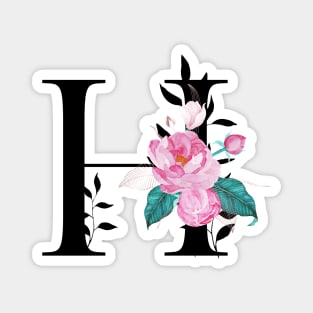 Floral Monogram H Magnet