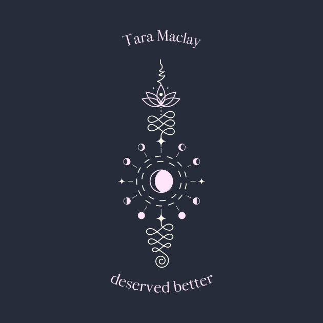 Buffy “Tara Maclay deserved better” quote with magic symbols pink by Gorgoose Graphics