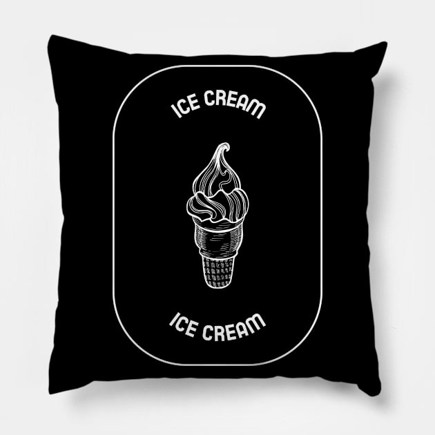 Ice Cream Ice Cream Pillow by Lasso Print