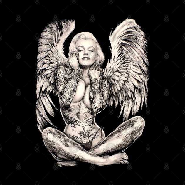 Marilyn Monroe as a Tattooed Winged Lady Print by posterbobs