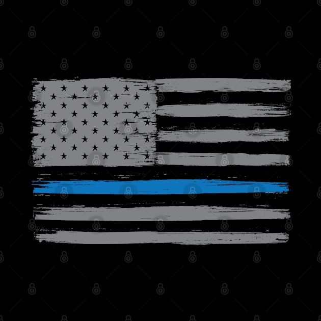 Thin Blue Line Patriotic Police Heroes by FamiLane