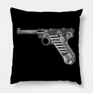 Luger Diagram (white) Pillow