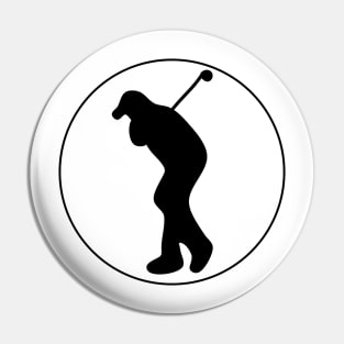 Playing golf. Sport. Interesting design, modern, interesting drawing. Hobby and interest. Concept and idea. Pin