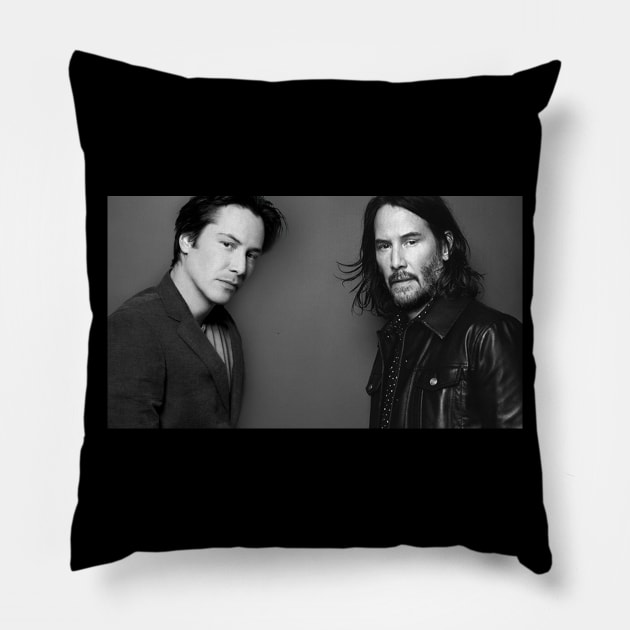 Keanu Reeves Now and Then Pillow by rahalarts