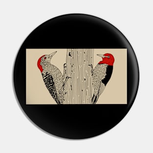 Red Bellied and Red Headed Woodpecker Pin