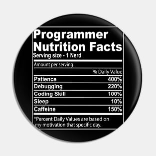 Programmer Nutrition Facts Pin