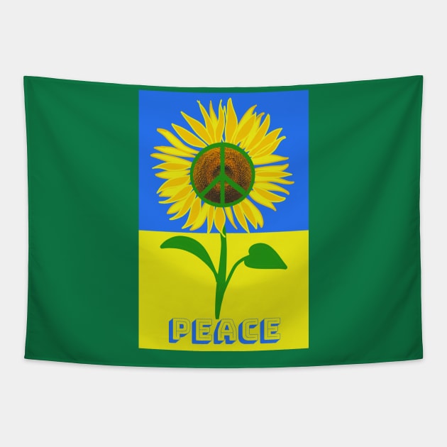 Sunflower for Peace Tapestry by KRitters