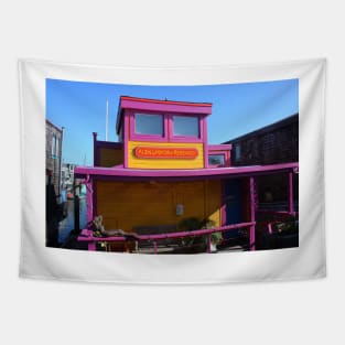 Sausalito Docks - Houseboat "Alien Lifeform Research" Tapestry