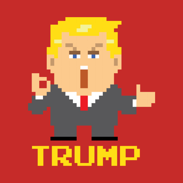 President Trump Pixel Character - Donald Trump - Hoodie | TeePublic