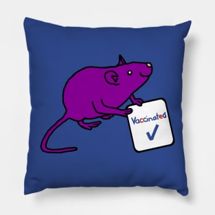 Cute Rat with Vaccinated Sign Pillow