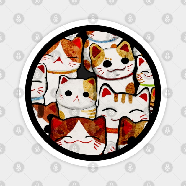 Lucky Cats Magnet by KatherineBlowerDesigns