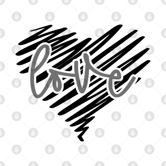 Love Heart Greyscale by MarinasingerDesigns