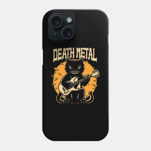 Death Metal Satanic Baphomet Cat playing guitar Phone Case