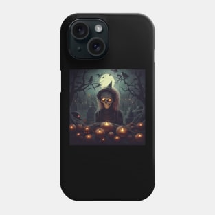 scary witch with pumpkins Phone Case