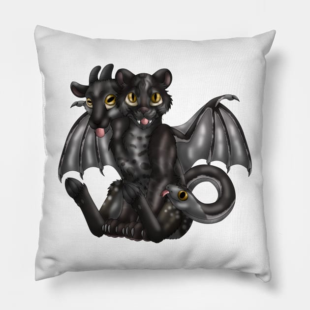 Chimera Cubs: Black Asian Golden Cat Pillow by spyroid101