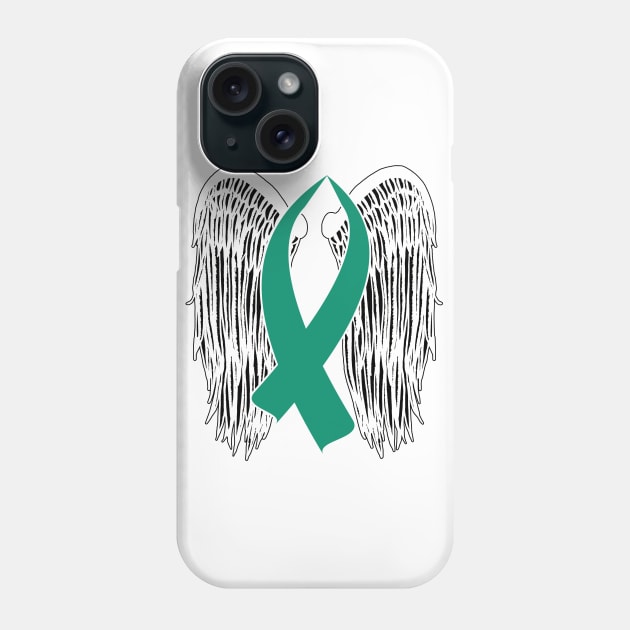 Winged Awareness Ribbon (Teal) Phone Case by BlakCircleGirl