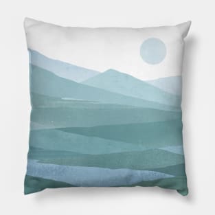 Abstract mountains landscape art Pillow