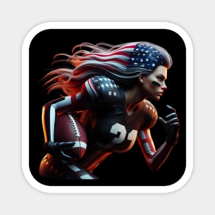 American Woman NFL Football Player #21 Magnet