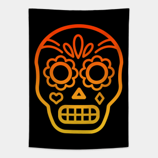 Skull - orange design Tapestry