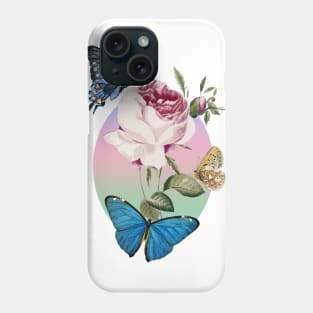 Beautiful Rose With Butterflies Phone Case