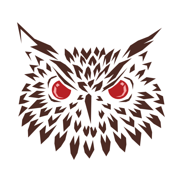 Angry Owl red eyes by Studiocapsule