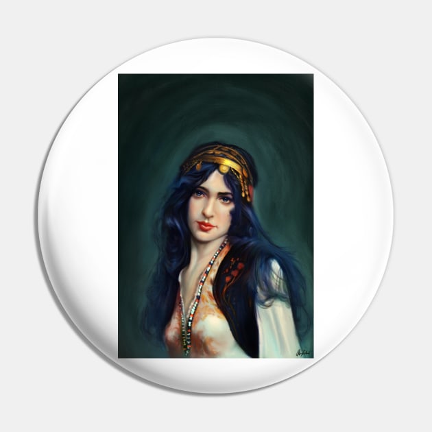 Bohemian girl Pin by Artofokan