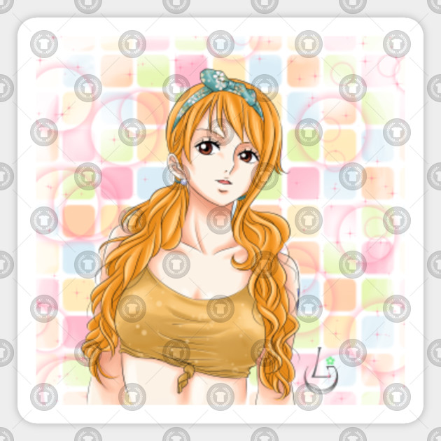 Nami Hot Pop Nami One Piece Sticker Teepublic Uk