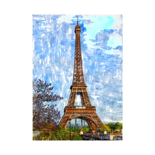 Eiffel Tower Paris France. For Eiffel Tower & Paris Lovers. by ColortrixArt