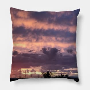 Brilliantly lit clouds at sunset Pillow