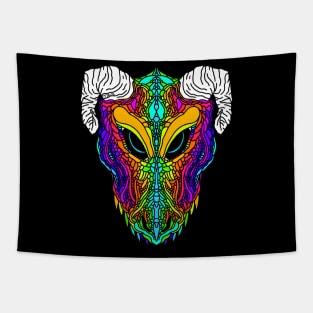 Rainbow Dragon Face Tapestry