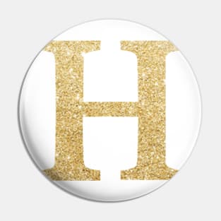 The Letter H Gold Metallic Design Pin