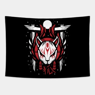 cool japanese kitsune fox torii gate entrance Tapestry