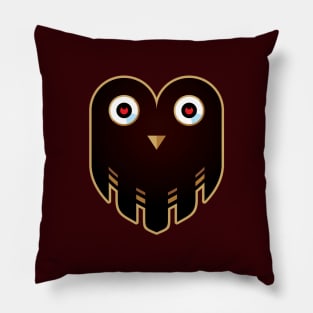 Black Owl Face Curious Look Pillow