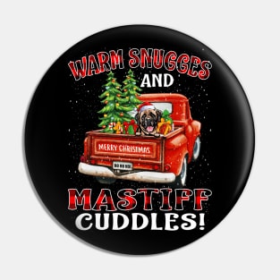 Warm Snuggles And Mastiff Cuddles Truck Tree Christmas Gift Pin