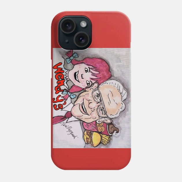 Wendys Fast Food Restaurant Phone Case by TheArtQueenOfMichigan 