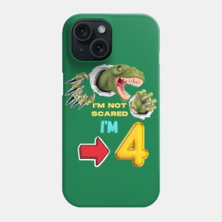 4th Birthday Dinosaur Roaring Phone Case