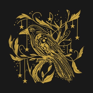 Vintage golden Raven Moon T-Shirt