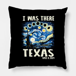 Total Solar Eclipse 2024 Texas - Starry Night Painting Pillow