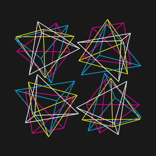 Tetrahedron CMYK colors II (Dark) T-Shirt