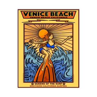 SURFING VENICE BEACH CALIFORNIA QUEENS OF THE SURF T-Shirt