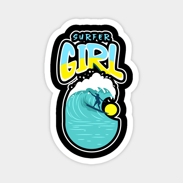 SURFER Girl Surf Life Magnet by SartorisArt1