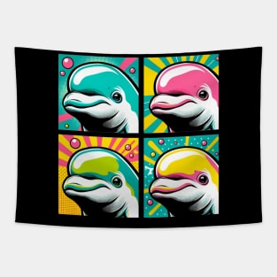 Beluga Bliss Pop Art - Oceanic Elegance Tapestry