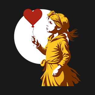 Girl with heart Balloon: Close-Up Embrace T-Shirt