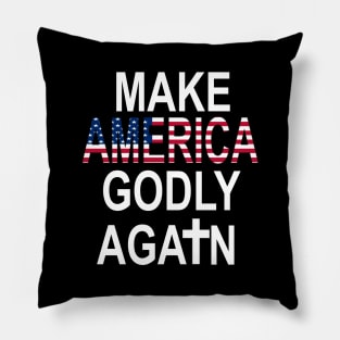 Make America godly again American Flag christian Faith Jesus Pillow