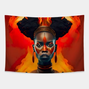 [AI Art] African Princess of Fire Bauhaus Art Style Tapestry