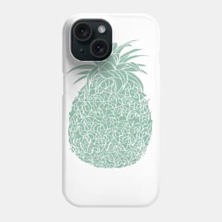 Mint Green Glitter Filled Pineapple Design Phone Case