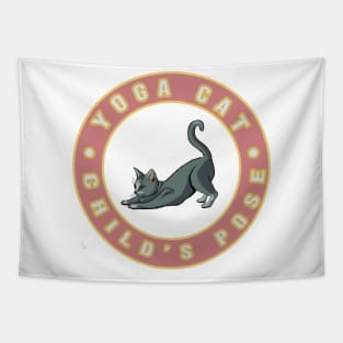 Yoga Cat - Child's Pose Tapestry