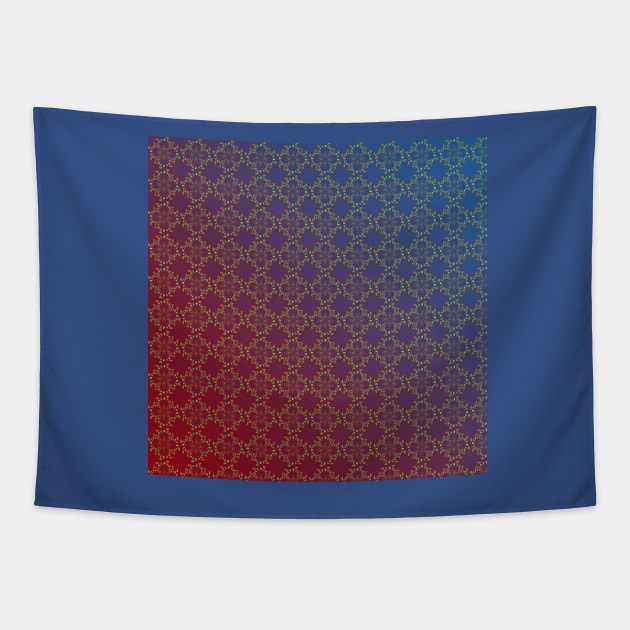 Maroon and blue floral pattern Tapestry by ikshvaku