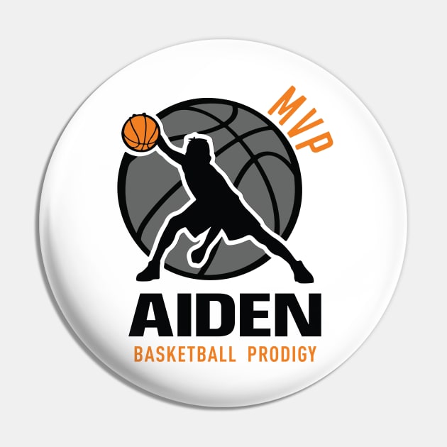 Aiden MVP Custom Player Basketball Prodigy Your Name Pin by Baseball Your Name