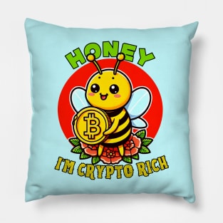 Bitcoin bee for rich people Pillow